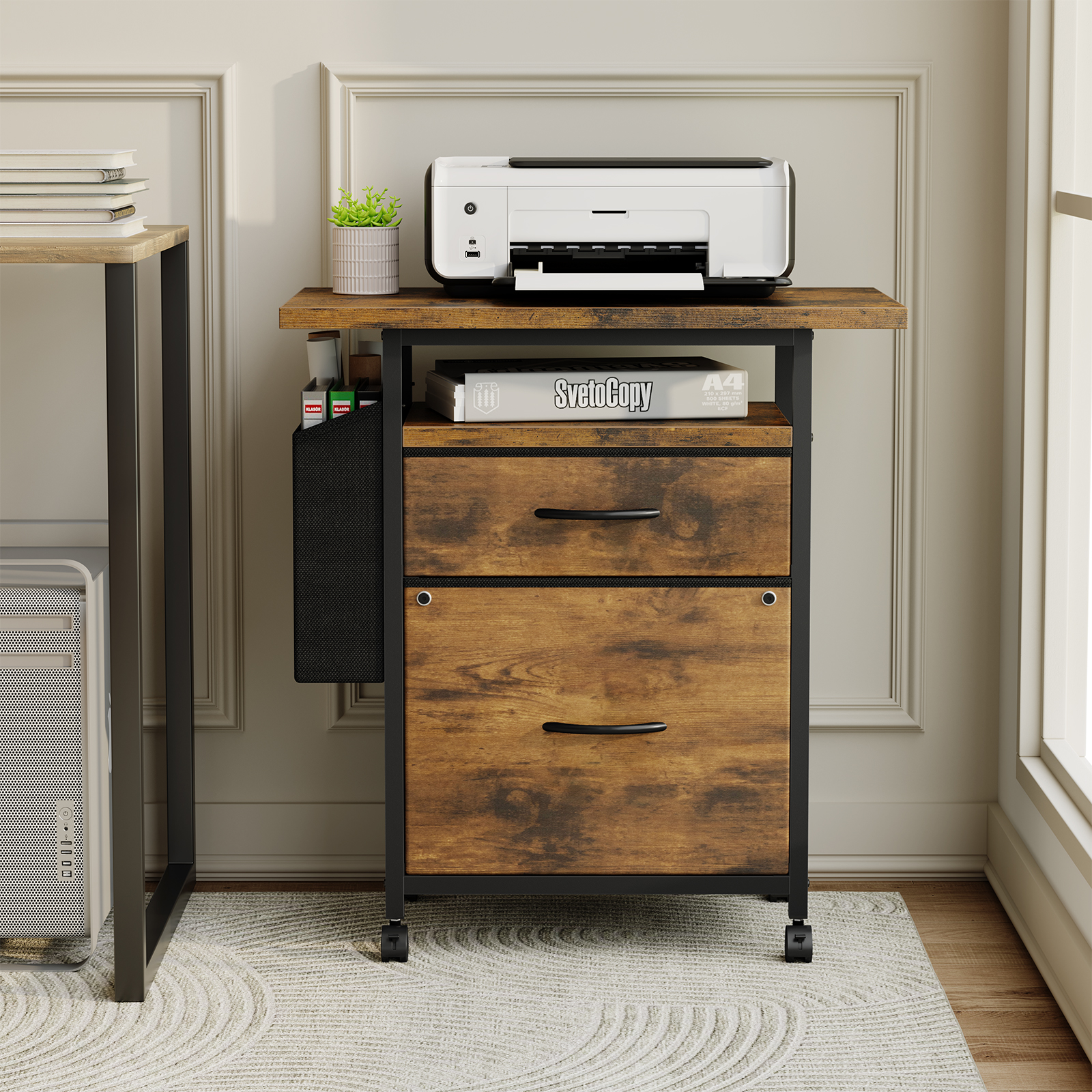 Office Furniture Filing Cabinets - JHK Mobile File Cabinet with 2