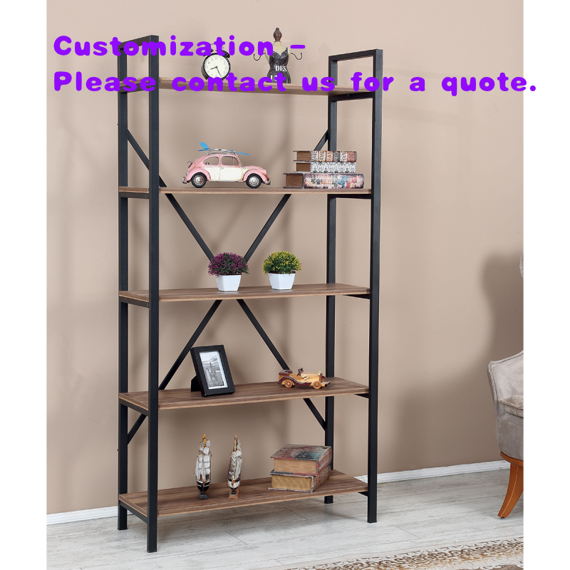 Office Furniture Custom - custom.Industrial Style Metal and Wood Bookshelf