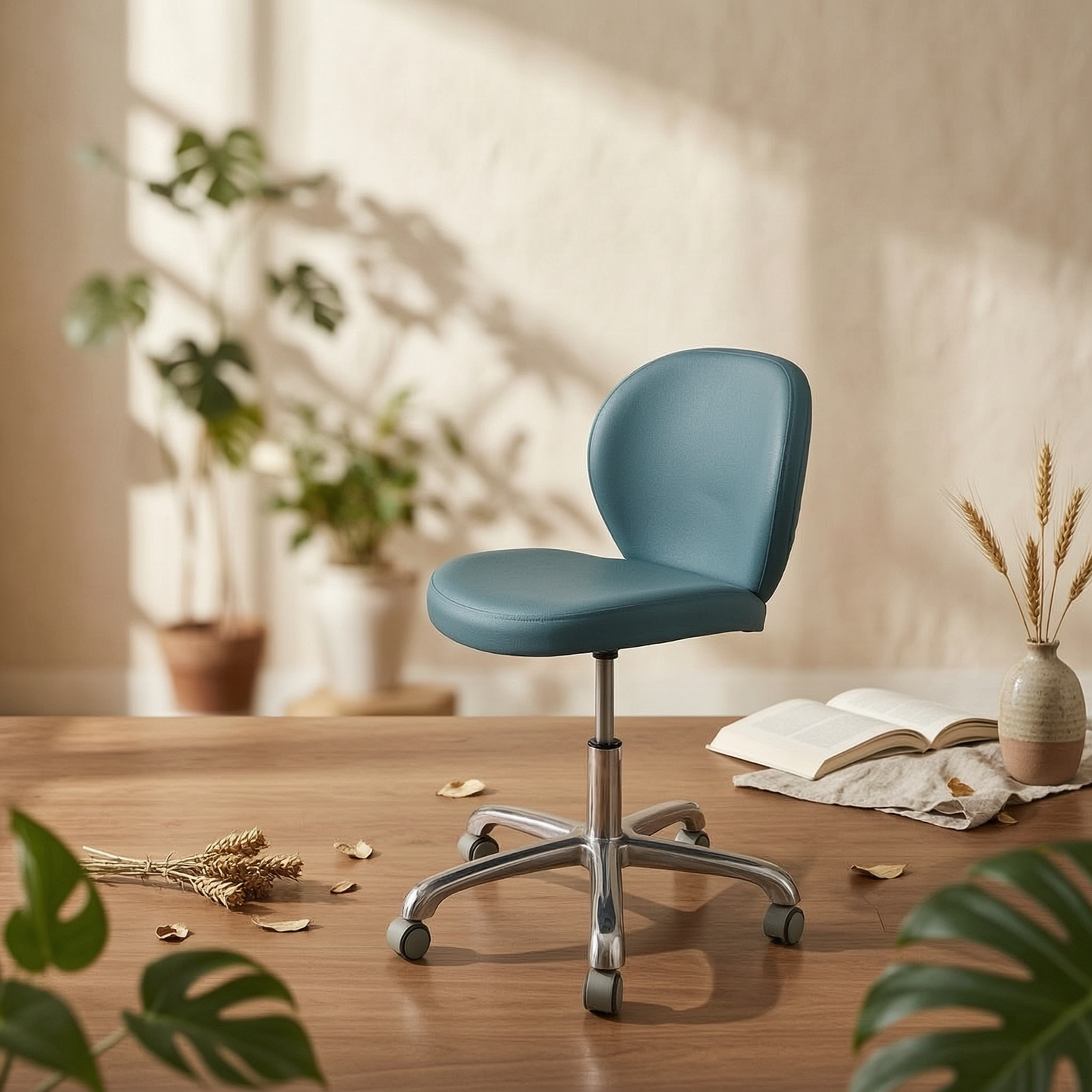 Office Furniture Desk - Upholstered Swivel Chair Cushioned Swivel Desk