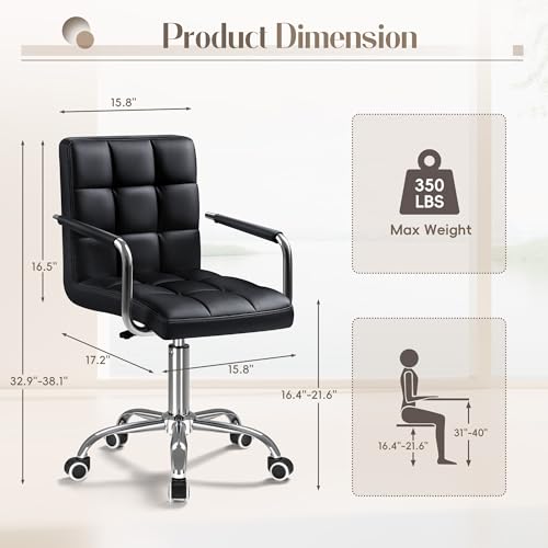 Black PU Leather Swivel Office - Office Furniture Desk incelemesi ve fiyatı