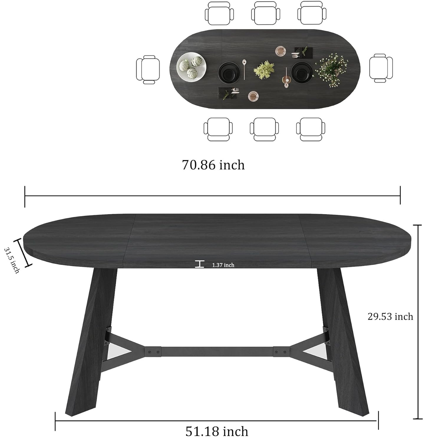 6-8 Person Oval Conference Tab - Office Furniture Custom incelemesi ve fiyatı