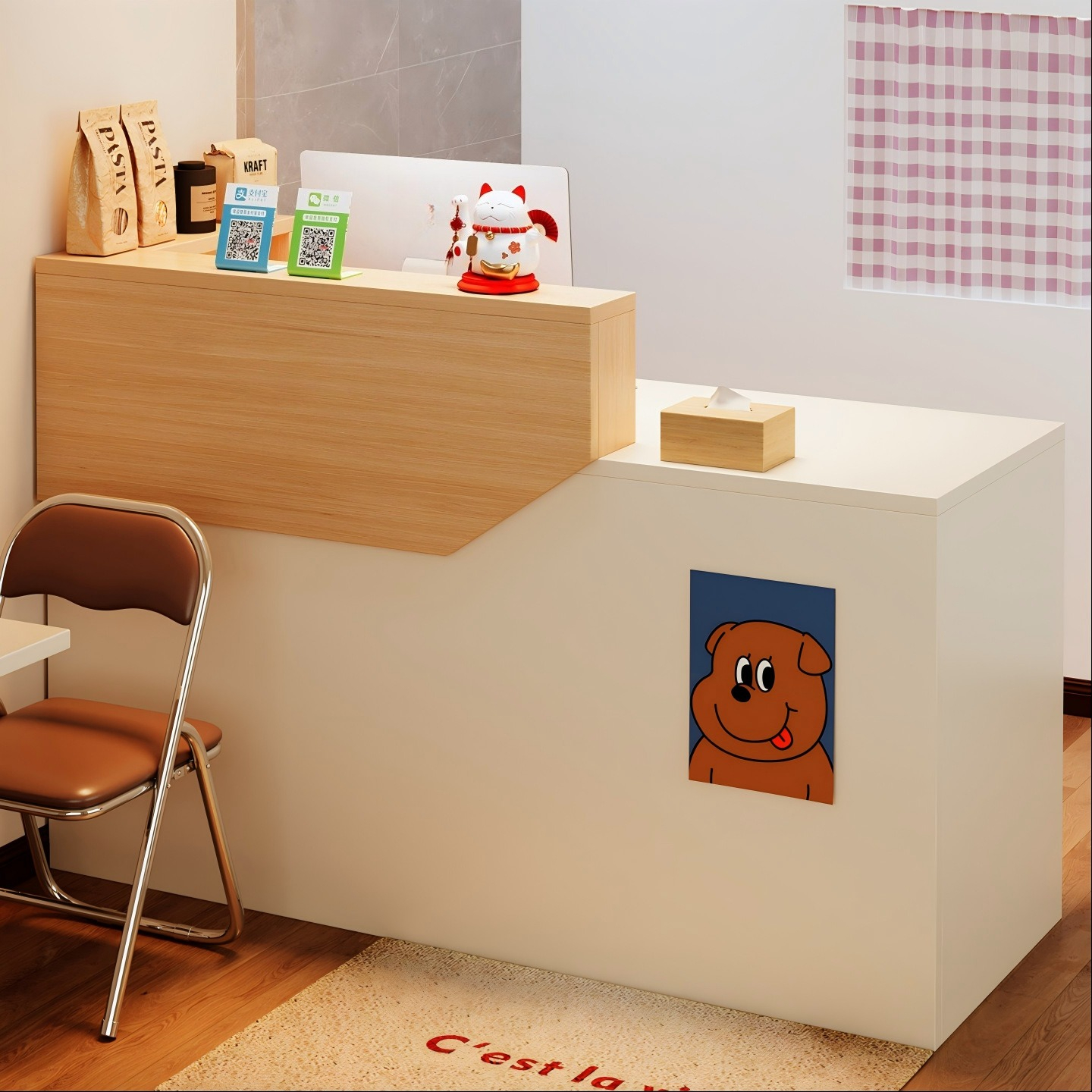 Small checkout page with corne - Reception Desk Counter incelemesi ve fiyatı