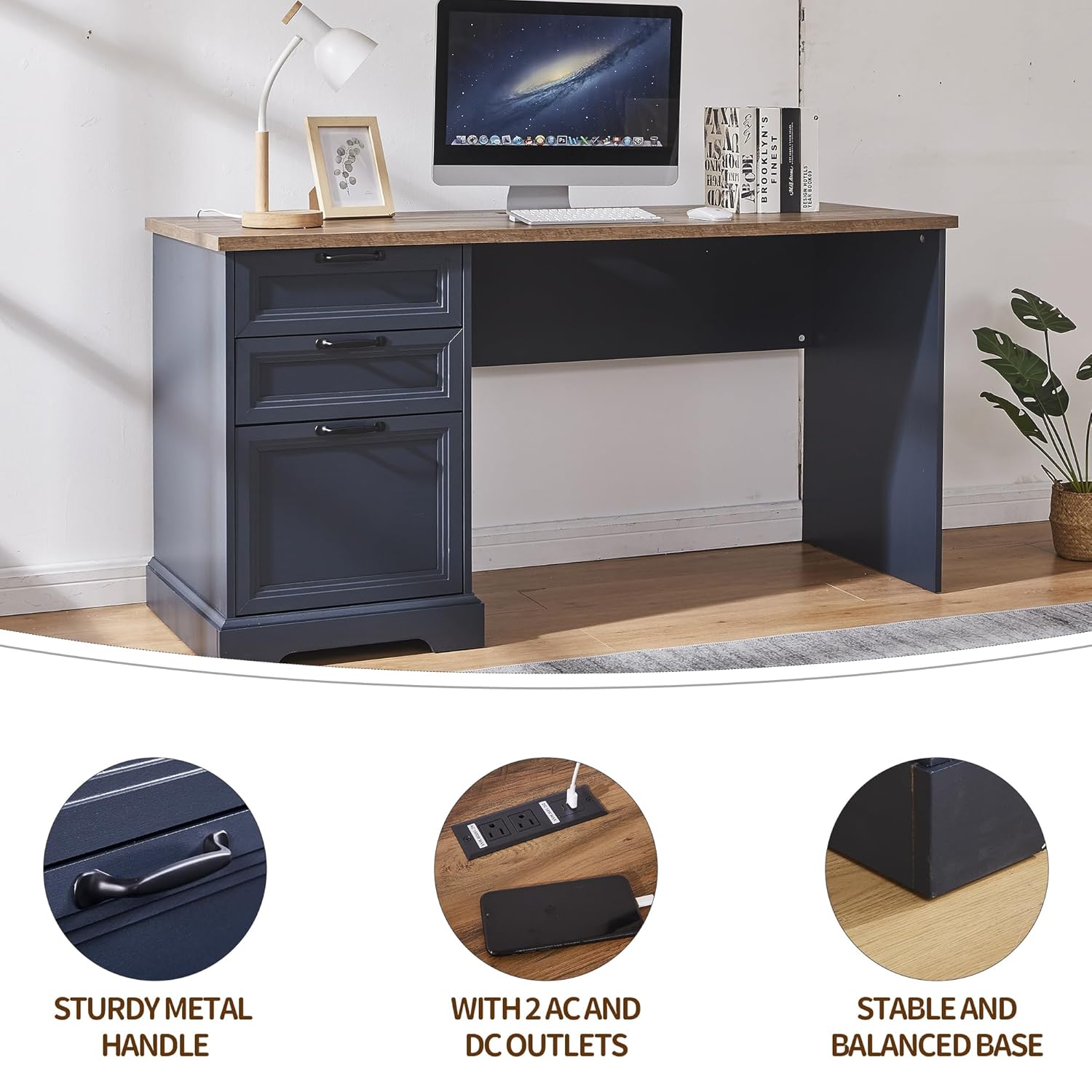 60in Farmhouse Executive Desk  - Office Furniture Filing Cabinets incelemesi ve fiyatı